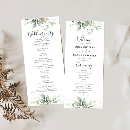 Programa Eucalyptus Dourado Floral Greenery Weding