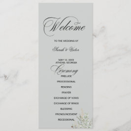 Programa Eucalyptus Elegant double side program card 