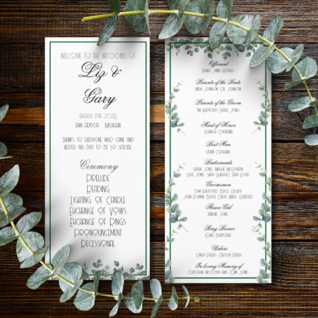 Programa Eucalyptus Greenery Elegante Minimalista (Criador carregado)