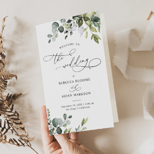 Programa Eucalyptus Greenery Wedding Bi Fold