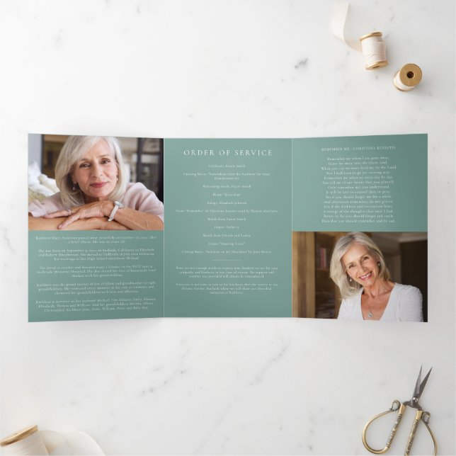 Programa Eucalyptus Pattern Photo Memorial Service (Dentro)