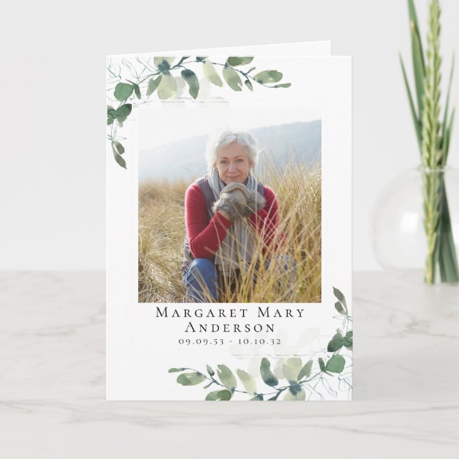 Programa Eucalyptus Photo Funeral Memorial Service (Frente)