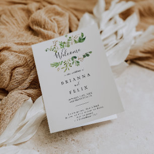 Programa Eucalyptus Simple Brown Floral Dobrado Casamento
