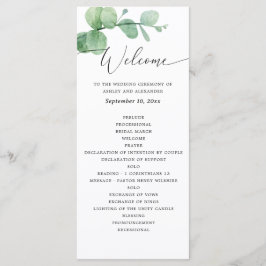 Programa Eucalyptus Wedding | Greenery Botanical Ceremony
