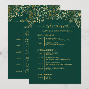 Programa Eventos & Cronograma de Casamento Esmeralda Verde