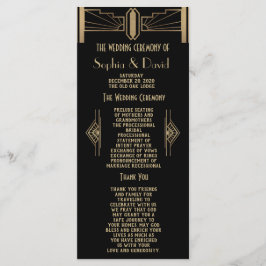 Programa Excelente Gatsby Art Deco Wedding Program de Glam