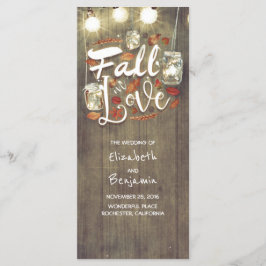 Programa Fall in Love Rustic Wedding Programs