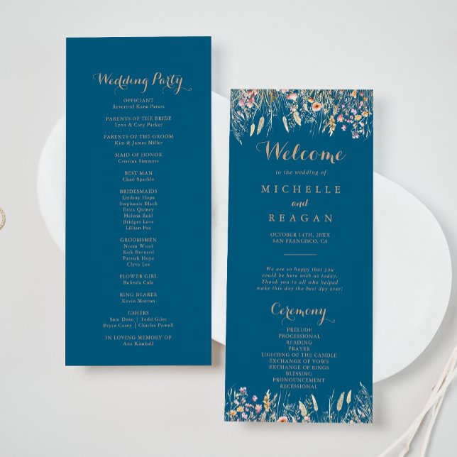 Programa Fall Meadow Wild Floral Weding Program (Criador carregado)