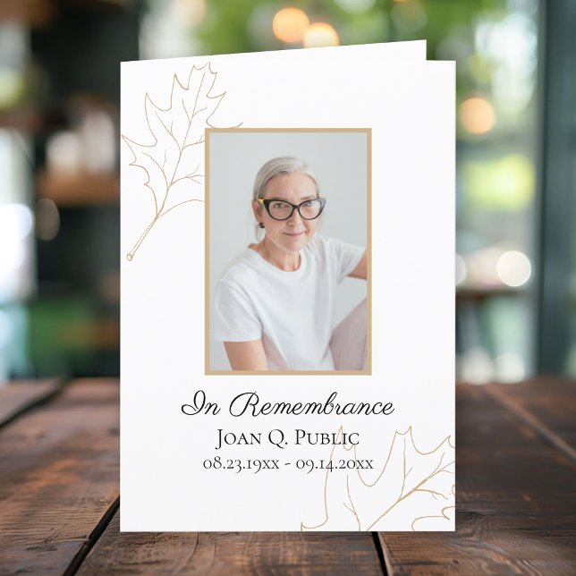 Programa Fall Oak Deixa O Serviço Funeral Memorial Dobrado (Criador carregado)