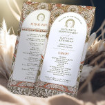 Programa Fall Vintage Rust Wedment Program Art Nouveau<br><div class="desc">Apresentando o programa de Casamento vintage editável de Alphonse Mucha, agora disponível no Zazzle! Este programa elegante é a maneira perfeita de guiar seus convidados através do seu dia especial. O Programa de Casamento vintage apresenta uma bela design de Nouveau de Arte pela lendária Alphonse Mucha. Os detalhes são suaves...</div>