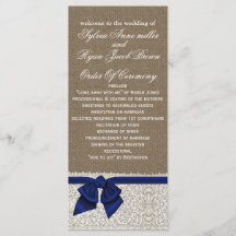 FAUX Burlap e marinho Blue Lace