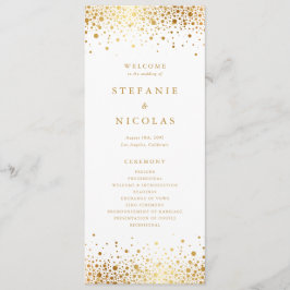 Programa Faux Gold Foil Confetti Dots Casamento