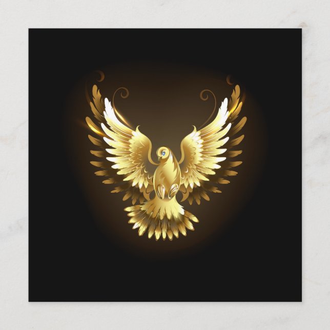 Programa Faux Gold Foil Peace Dove em Preto (Frente)
