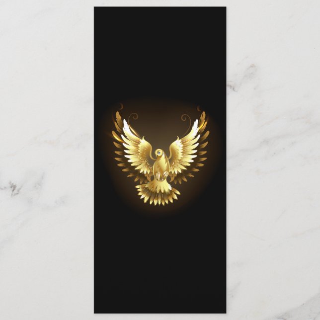 Programa Faux Gold Foil Peace Dove em Preto (Frente)