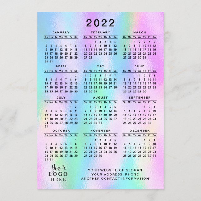 Programa Faux Holographic do Ano de Cheio de 2022 (Frente)