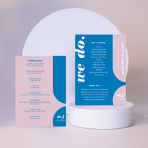 Fazemos Blue Retro Style Ordem de Serviço de Casam