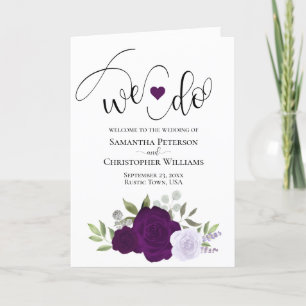 Programa Fazemos Casamento Elegante de Rosas Roxos Boho Chi