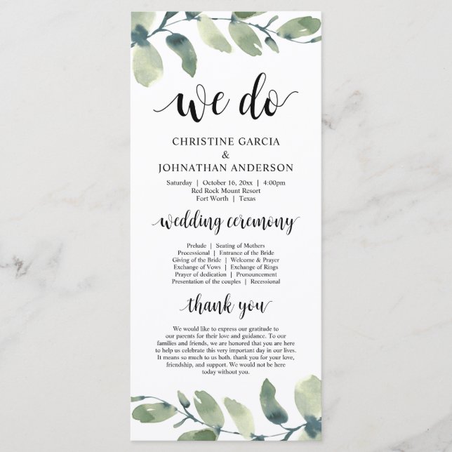 Programa Fazemos, Cerimônia de Casamento Eucalyptus Greener (Frente)