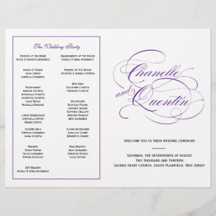 Programa feito sob encomenda do casamento - roxo