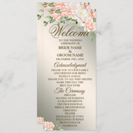 Programa Festa de casamento de boas-vindas Flores de Pêsseg