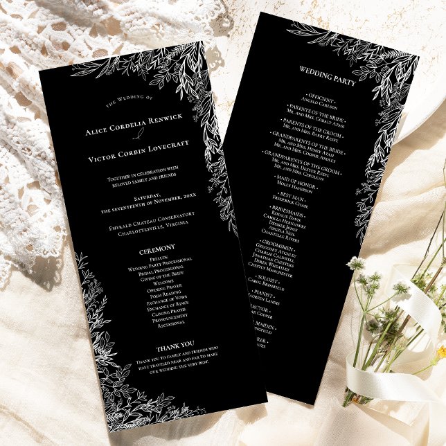 Programa Flat de Casamento Verde Negro e Branco (Criador carregado)