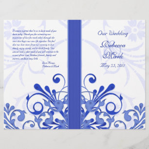 Programa floral abstrato do casamento do azul e do