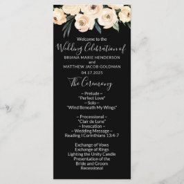 Programa Floral Beige Black Wedding