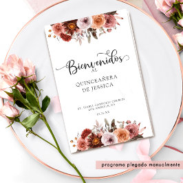 Programa Floral de Quinceanera para Blush Burgundy