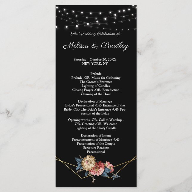 Programa Floral Rustic Magnolia String Lights (Frente)