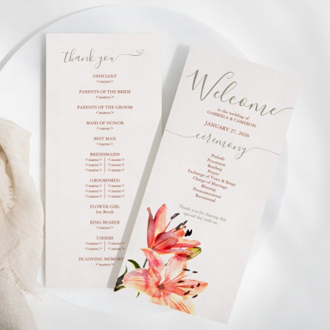 Programa Floral Watercolor Lillies Terracotta (Criador carregado)