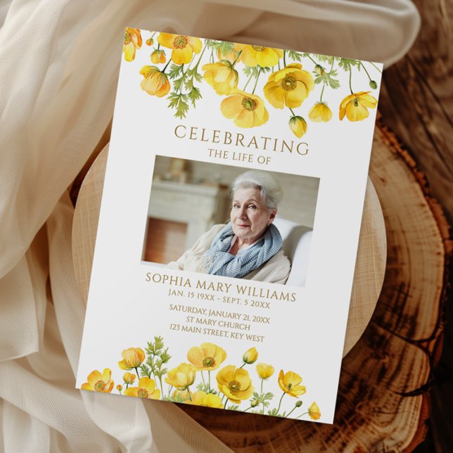 Programa Flores Amarelas Ordem Funeral de Serviço (Criador carregado)