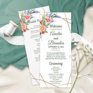 Programa Flores Selvagens Faux Gold Foil Geométrico Frame R