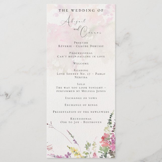 Programa Flores Selvagens Vibrantes Rosa Violeta Amarelo (Frente)