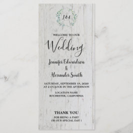 Programa Folhas de aquarela russa no casamento de madeira e