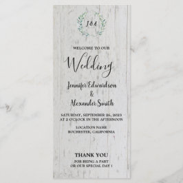 Programa Folhas de aquarela russa no casamento de madeira e