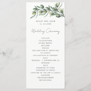 Programa Folhas de azeitona elegantes. Casamento italiano d