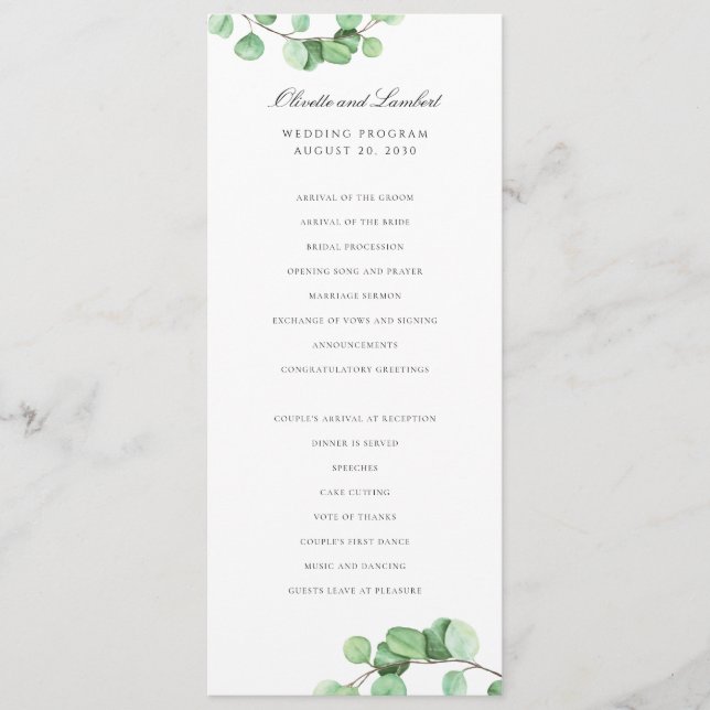 Programa Folhas de Eucalyptus, verde moderno (Frente)