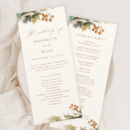 Programa Folhas de Verdura de Outono Rústico para Casamento