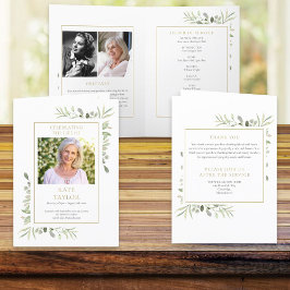 Programa Folheto de Serviço Memorial de Folhagem para Funer