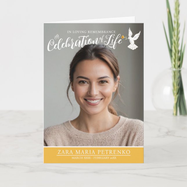 Programa Foto amarela quente do funeral de fúnebre (Frente)