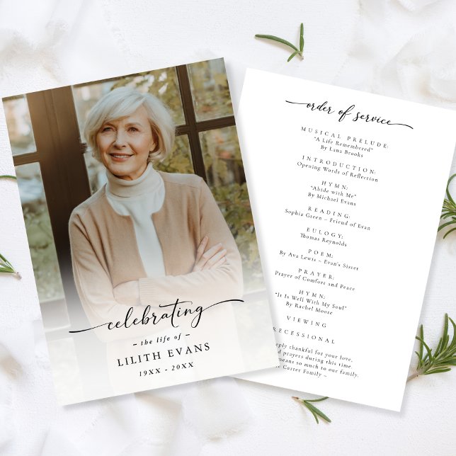 Programa Foto Da Ordem De Serviço Do Elegante Funeral Memor (Criador carregado)