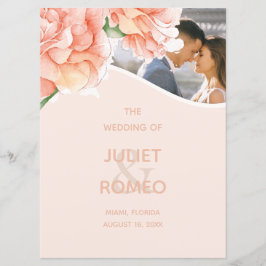 Programa Foto de Casamento Floral Moderno