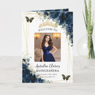 Programa Foto do pedido de eventos de Quinceañera azul mari