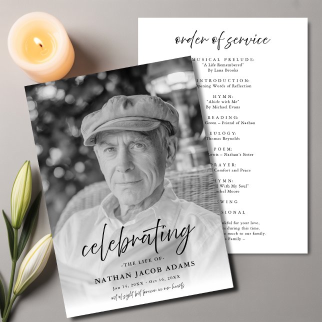 Programa Foto Memorial Funeral Order Of Service Cheap (Criador carregado)