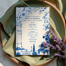 Programa French Blue European Garden Whimsical Wedding