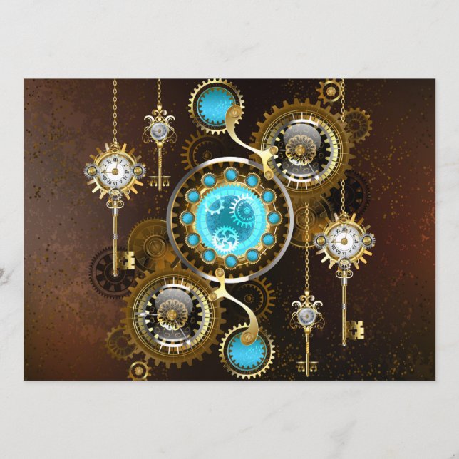 Programa Fundo Rusty Steampunk com Lentes Turquesa (Frente)