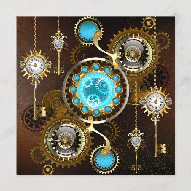 Programa Fundo Rusty Steampunk com Lentes Turquesa (Frente)