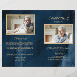 Programa Funeral Azul e Dourado | Ordem de serviço