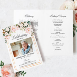 Programa Funeral Blush Rosa | Ordem de serviço