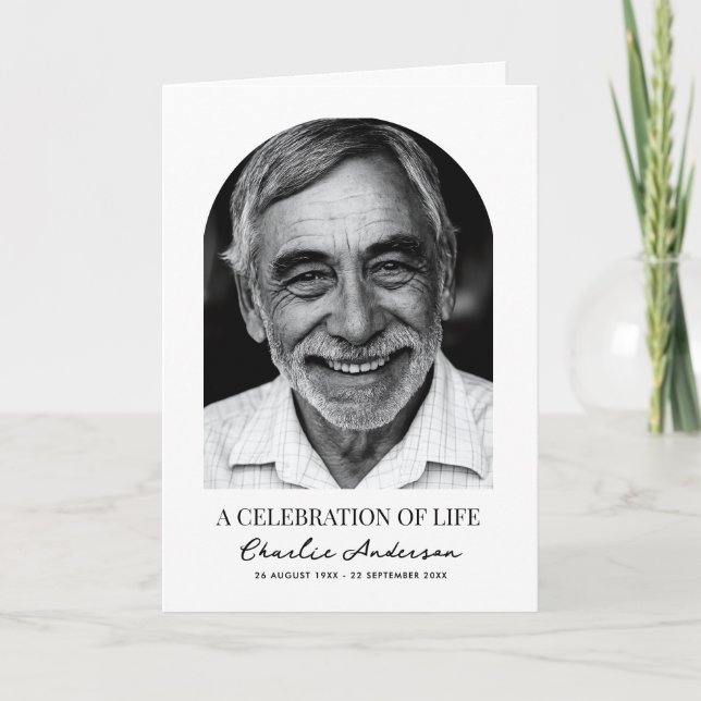 Programa Funeral de 4 Páginas de Foto em Arch Mode (Frente)